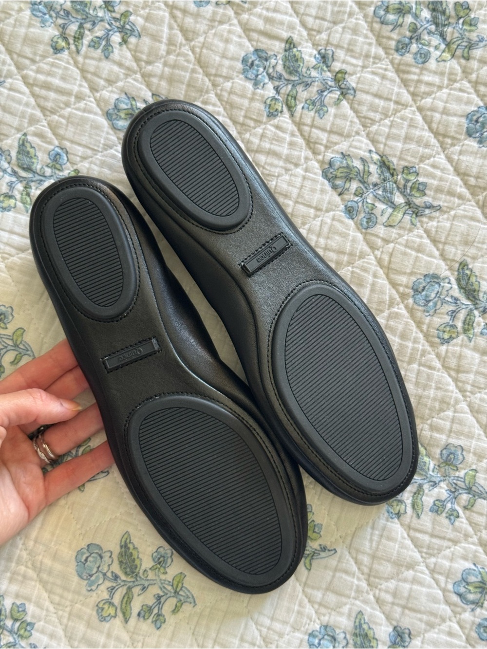 Quince Black 100% Italian Leather On-The-Go Ballet Flat Size US8 - Picture 5 of 7